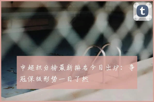 中超积分榜最新排名今日出炉：争冠保级形势一目了然